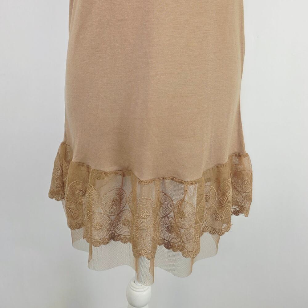 Altar’d State Lace Hem Slip Dress Small Tan Layering Slip Extender Boho Cottage - Picture 5 of 12